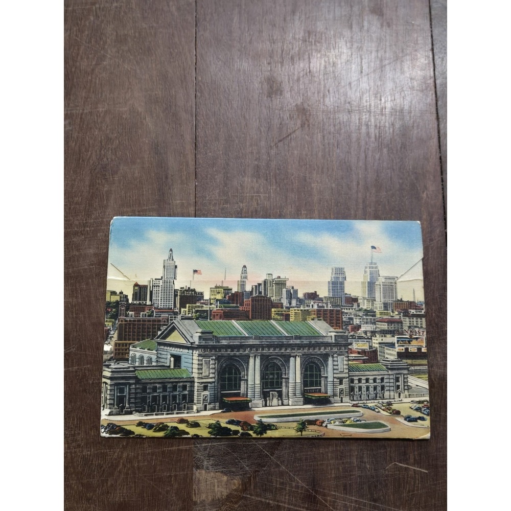 40s Vintage SOUVENIR FOLDER of GREATER KANSAS CITY Postcard Album, Attractions